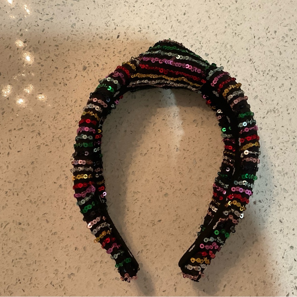 Lele Sadoughi Technicolor Sequin Knotted Headband